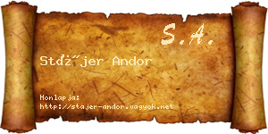 Stájer Andor névjegykártya